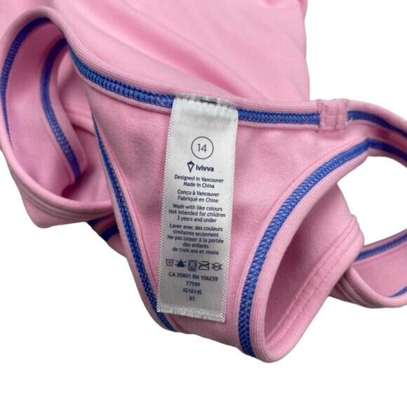 IVIVVA By Lululemon Girls Make Waves KeepUrCool Racerback Tank 14 Pink - Picture 4 of 4